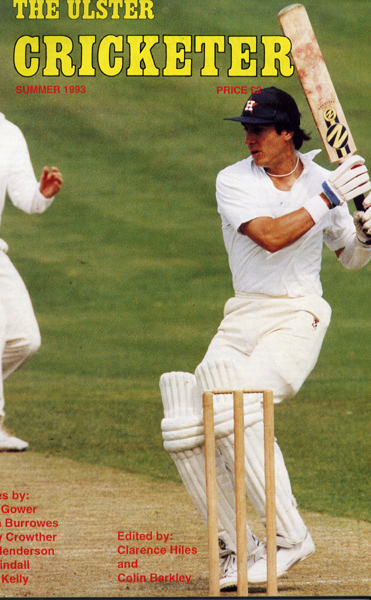 Charlie McCrum on ther front cover of the Summer 1993 issue of The Ulster Cricketer magazine