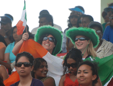 Ireland fans enjoying the game
