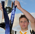 Sam Shannon with the Ulster Bank Schools Cup (C) Rowland White