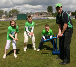 ANDREW WHITE AT THE ASDA KWIK CRICKET LAUNCH