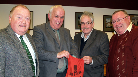 Pictured making the 2008 Northern Bank Senior Cup Draw, are from left, Joe Doherty, Jim Lindsay, Alan Montgomery, and Robin Glenn
